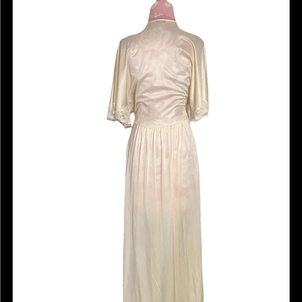 90s Lily Of France Lace Kimono Floral Robe Women's Size Medium Belted Vintage - Picture 4 of 6
